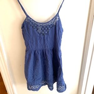 Blue float crochet dress a-line